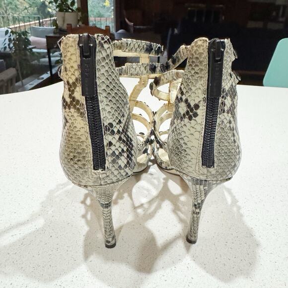 BCBGeneration snakeskin-print studded strappy heels Size 8 - Picture 3 of 10